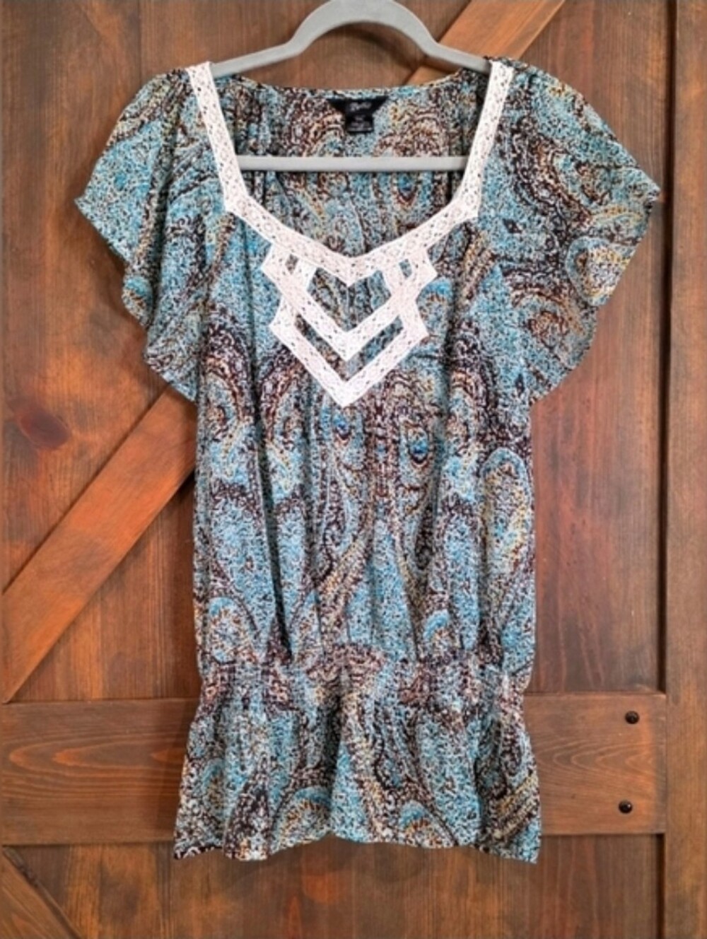 Wrangler Rock 47 Semi Sheer Blouse Size XXL - Picture 4 of 4